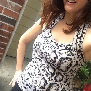 WHBM silk blend snakeskin print halter top